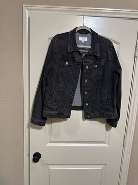 Time and Tru Black Washed Denim Jacket